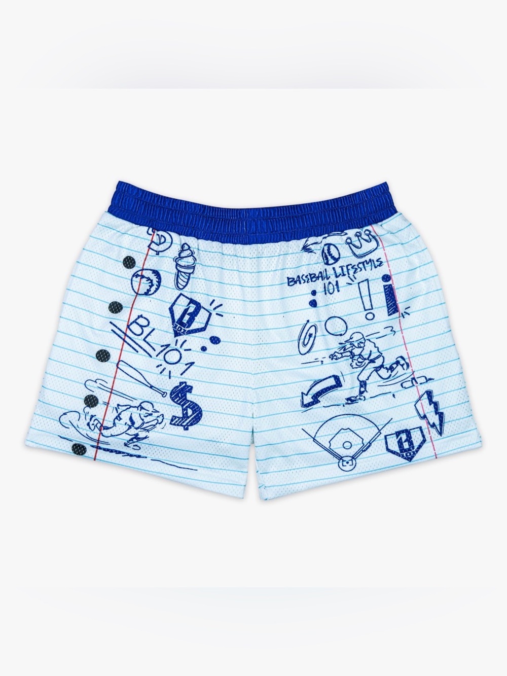 Baseball Lifestyle Doodle Print Baseball Shorts